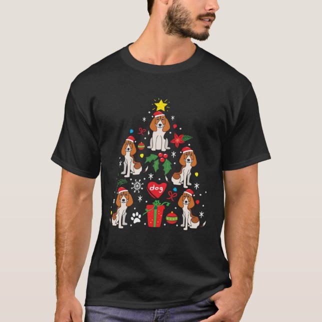 Camiseta English Foxhound Christmas  Dog (Frente)