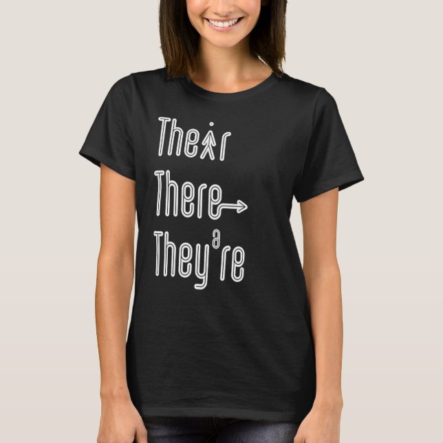 Camiseta English Grammar Lesson There Their They're Teacher (Frente)
