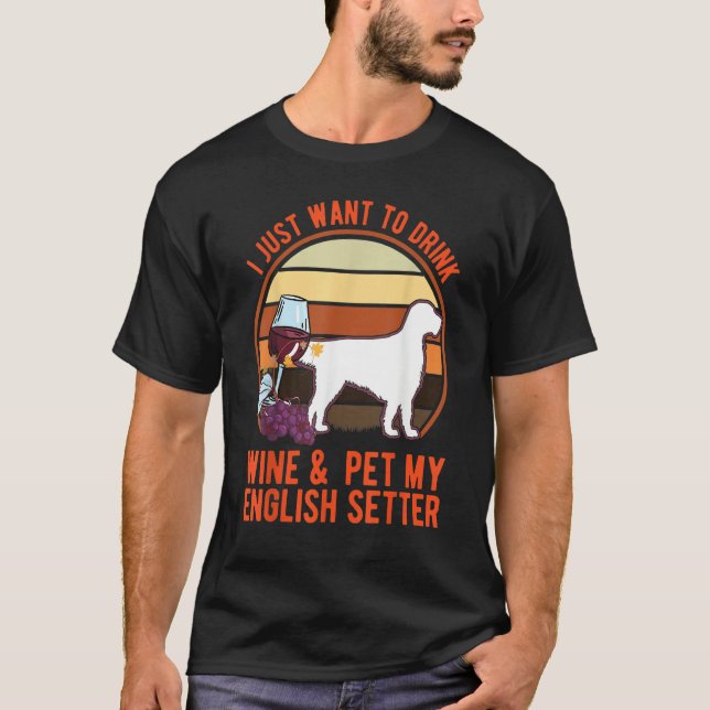 Camiseta English Setter And Wine (Frente)
