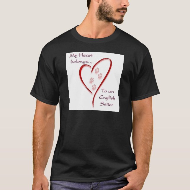 Camiseta English Setter Hearts Pertence (Frente)