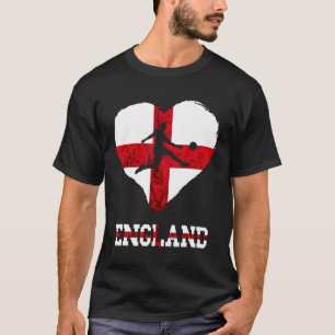 Camiseta English Soccer Team Inglaterra Flag Heart Rua de G