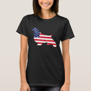Camiseta English Springer Spaniel American Flag 4 De Julho