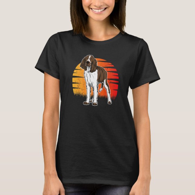 Camiseta English Springer Spaniel Dog Sunset  32 (Frente)