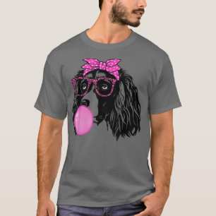 Camiseta English Springer Spaniel with bubble gum bandana g