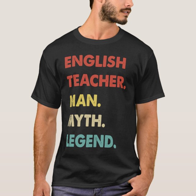 Camiseta English Teacher Man Myth Legend (Frente)