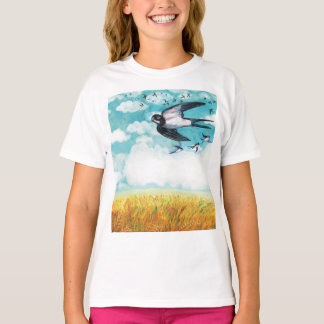 Camiseta Engole num campo de trigo Ilustração Raparigas