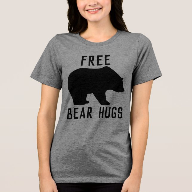 Camiseta engraçada ABRAÇOS DE URSO GRÁTIS (Frente)