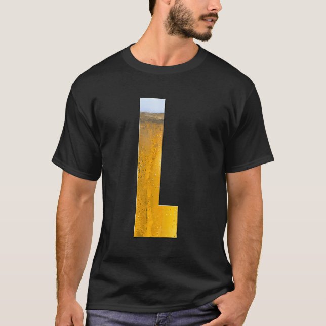 Camiseta Engraçada alfabeto Letras De Beer Foam Letra Inici (Frente)