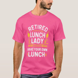Camiseta Engraçada Almoça Aposentada Dizendo Comida de Cozi