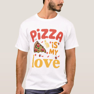 Camiseta Engraçada Amante de Pizza Pizza É Meu Amo