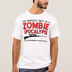 Camiseta engraçada animada com apocalipse zumbi