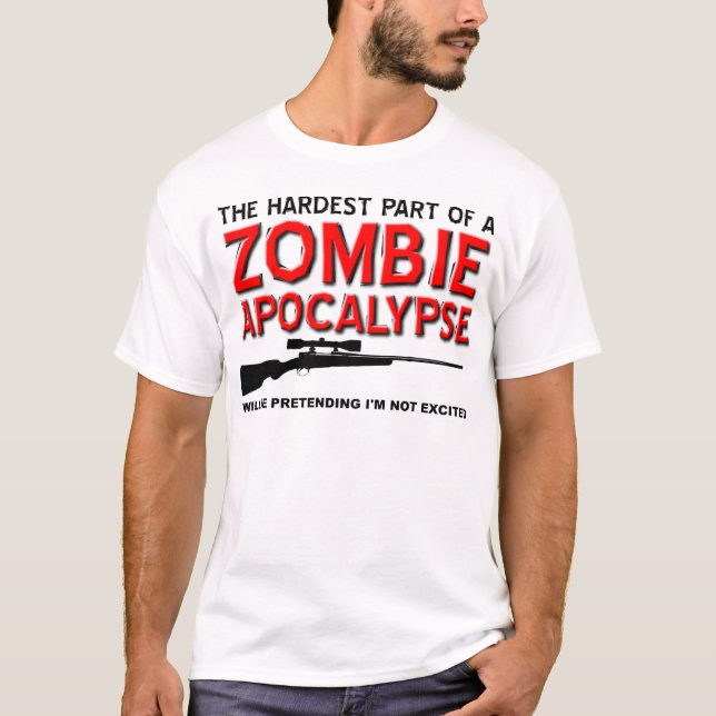 Camiseta engraçada animada com apocalipse zumbi (Frente)