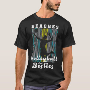 Camiseta Engraçada Areia de Voleibol Praias de Voleibol e B
