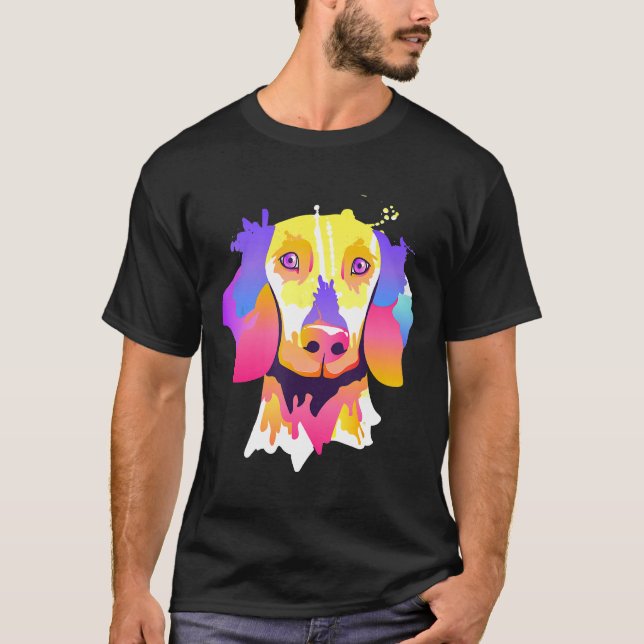 Camiseta Engraçada Arte Dachshund Engraçado Engraçado Cacho (Frente)