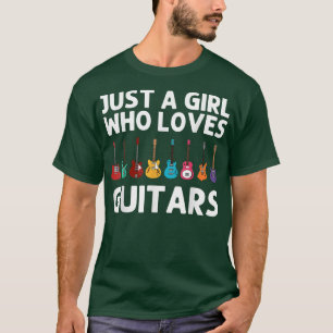 Camiseta Engraçada Arte De Violão Meninas Crianças Jogador