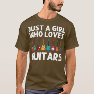 Camiseta Engraçada Arte De Violão Meninas Crianças Jogador