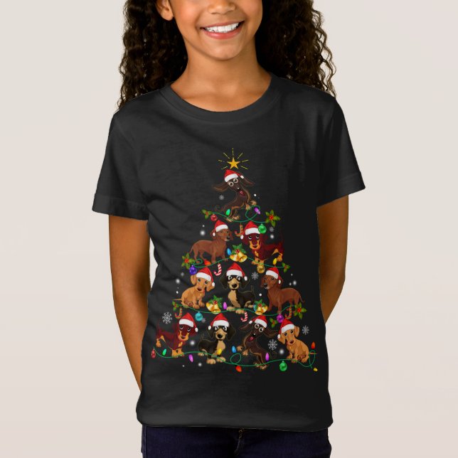 Camiseta Engraçada Árvore de Natal "Pet Dog Lover" (Frente)