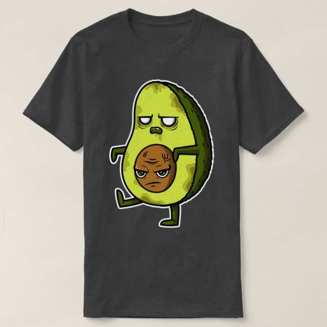 Camiseta Engraçada Avocado Slice Monstro Comida Orgânica He (Frente do Design)