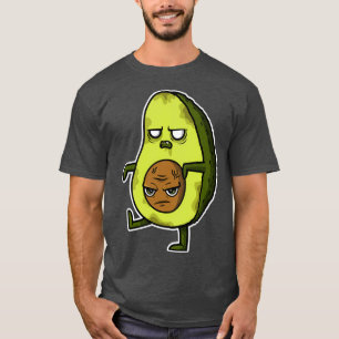 Camiseta Engraçada Avocado Slice Monstro Comida Orgânica He
