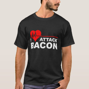 Camiseta engraçada Bacon de ataque cardíaco preta