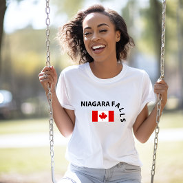 Camiseta Engraçada Bandeira Canadense da Cachoeira de Niaga