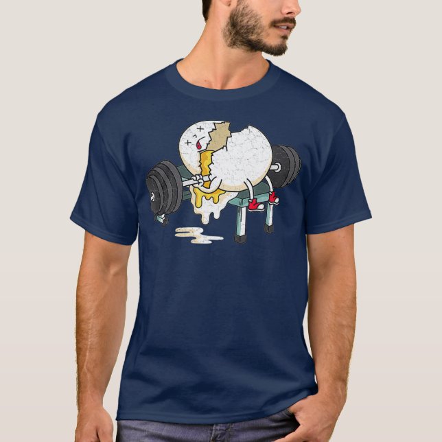 Camiseta Engraçada Barriga De Malhação De Ovos Levantando (Frente)