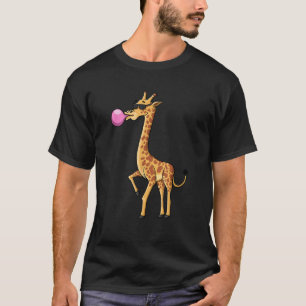 Camiseta Engraçada Bolha Goma Girafa Amante de os animais