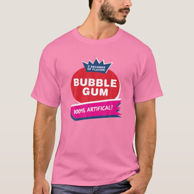 Camiseta Engraçada Bolha Rosa, Goma-de-Halloween (Frente)