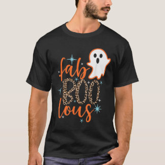 Camiseta Engraçada Boo Fantasma Halloween Fab-Boo Lous Leop