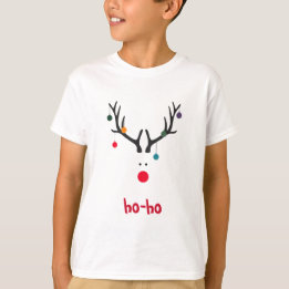 Camiseta Engraçada cabeça de rena de Natal em branco