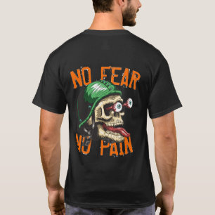Camiseta engraçada Caveira de motociclista Sem med