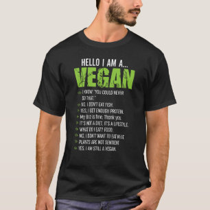 Camiseta Engraçada citação de Vegetariana Sarcástica - Olá,