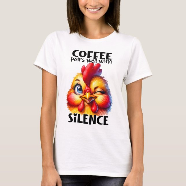 Camiseta Engraçada Coffee Testemunha de Frango Testemunha C (Frente)