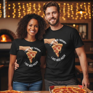 Camiseta engraçada com citação de terapia de pizza