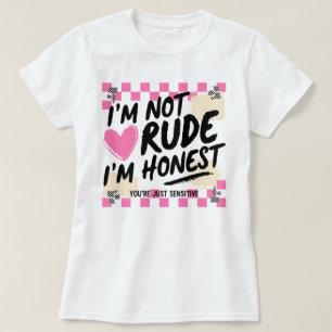 Camiseta engraçada com citação sarcástica rosa Não