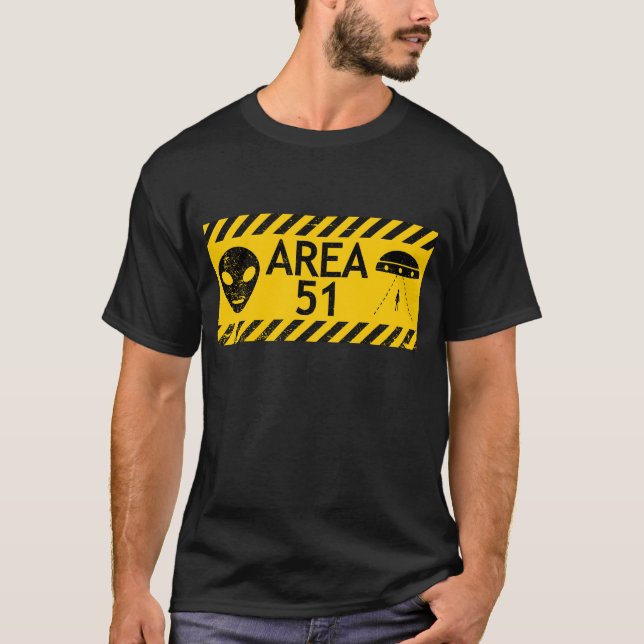 Camiseta engraçada com desenho de sinal de advertê (Frente)
