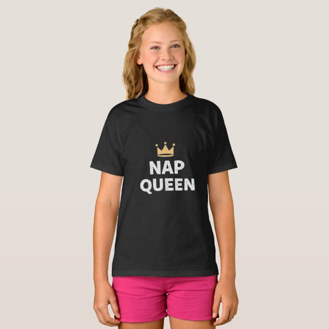 Camiseta engraçada com estampa da Rainha da Soneca (Frente Completa)