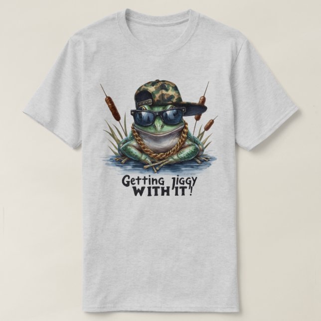 Camiseta engraçada com estampa do sapo "Getting Ji (Frente do Design)