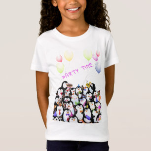 Camiseta Engraçada com Feliz Partido dos Pinguins