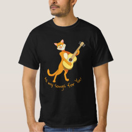 camiseta engraçada com gato cantor
