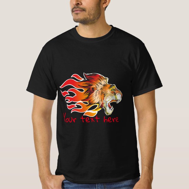 camiseta engraçada com leão (Frente)