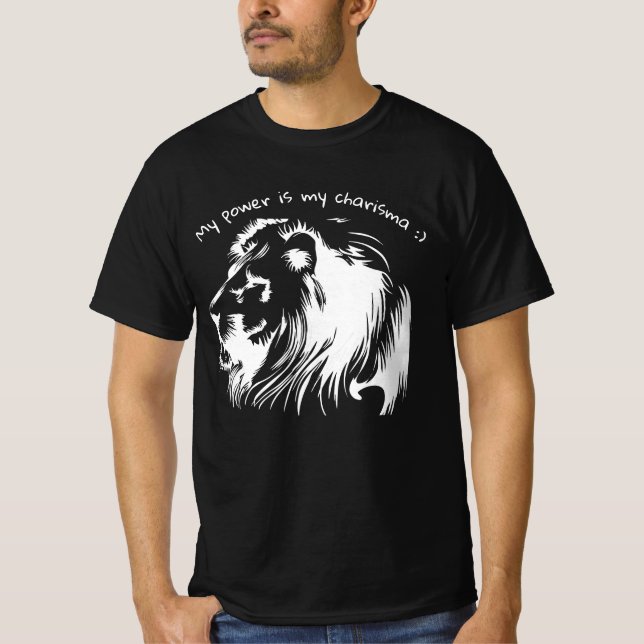camiseta engraçada com leão (Frente)