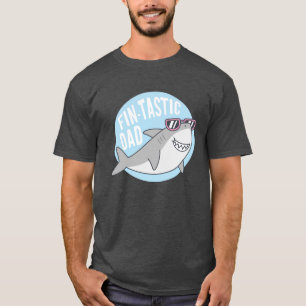 Camiseta engraçada com punho de tubarão pai fantás