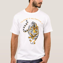 camiseta engraçada com tigre