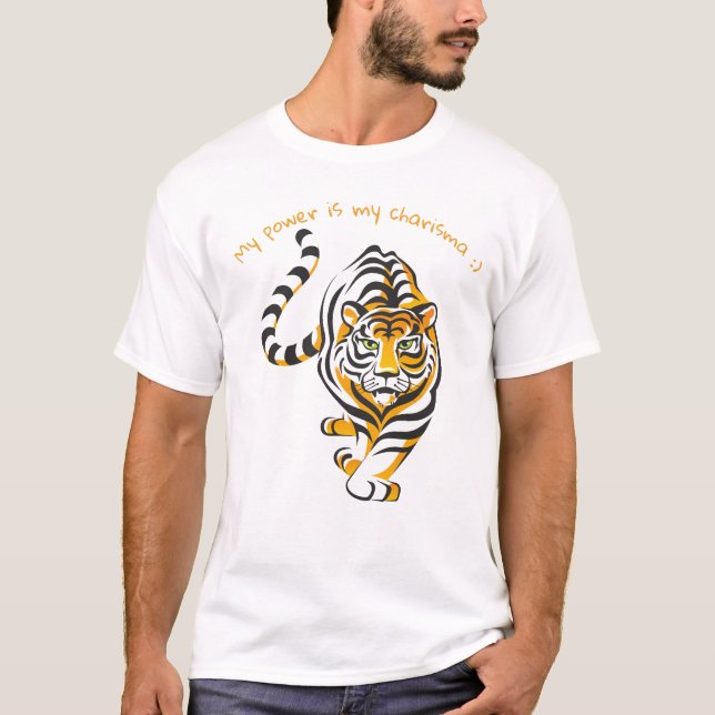 camiseta engraçada com tigre (Frente)