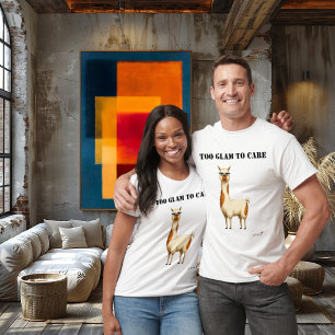 Camiseta engraçada com uma lhama estilosa e cílios