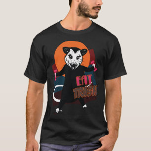 Camiseta Engraçada Coma Lixo Gráfico Possum Dumbbell Workou