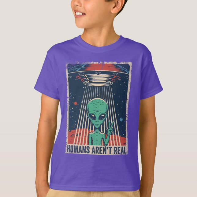 Camiseta Engraçada Conspiração Espacial de OVNI Alienígena (Frente)