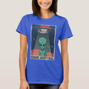 Camiseta Engraçada Conspiração Espacial de OVNI Alienígena