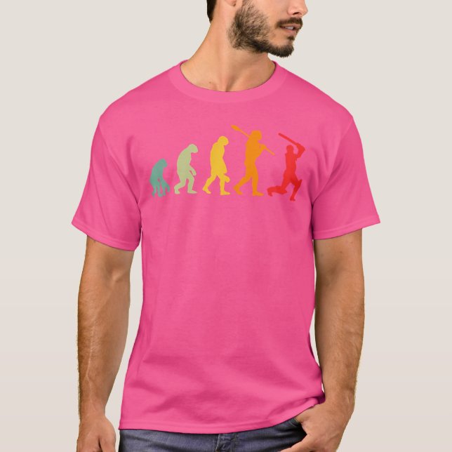 Camiseta Engraçada Cricket Humano Evolution Engraçado Crick (Frente)